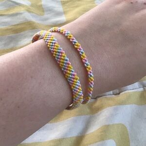 Colorful striped Braided Friendship Bracelet set
